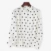 Polka Dot Silk Shirt Women's Summer Stand-up Collar Fashion Waist Mulberry Silk Shirt Cardigan