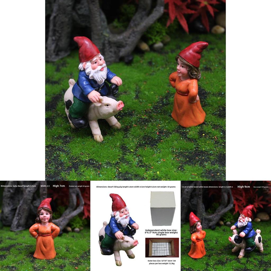 Creative Resin Micro Landscape Gnome Statue With Animal Design For Party Decor