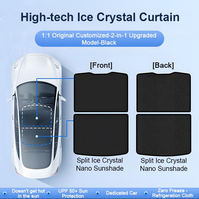 For BYD Seal EV 2022 2023 2024 2025 Ice Crystal Sunroof Sunshades Roof Split Sun Shades Glass Anti UV Sun Protection Accessories