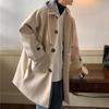 Mid-length Woolen Coat Men's Autumn Winter Knee Length Trench Coat Winter Thickened Hooded Woolen Coat