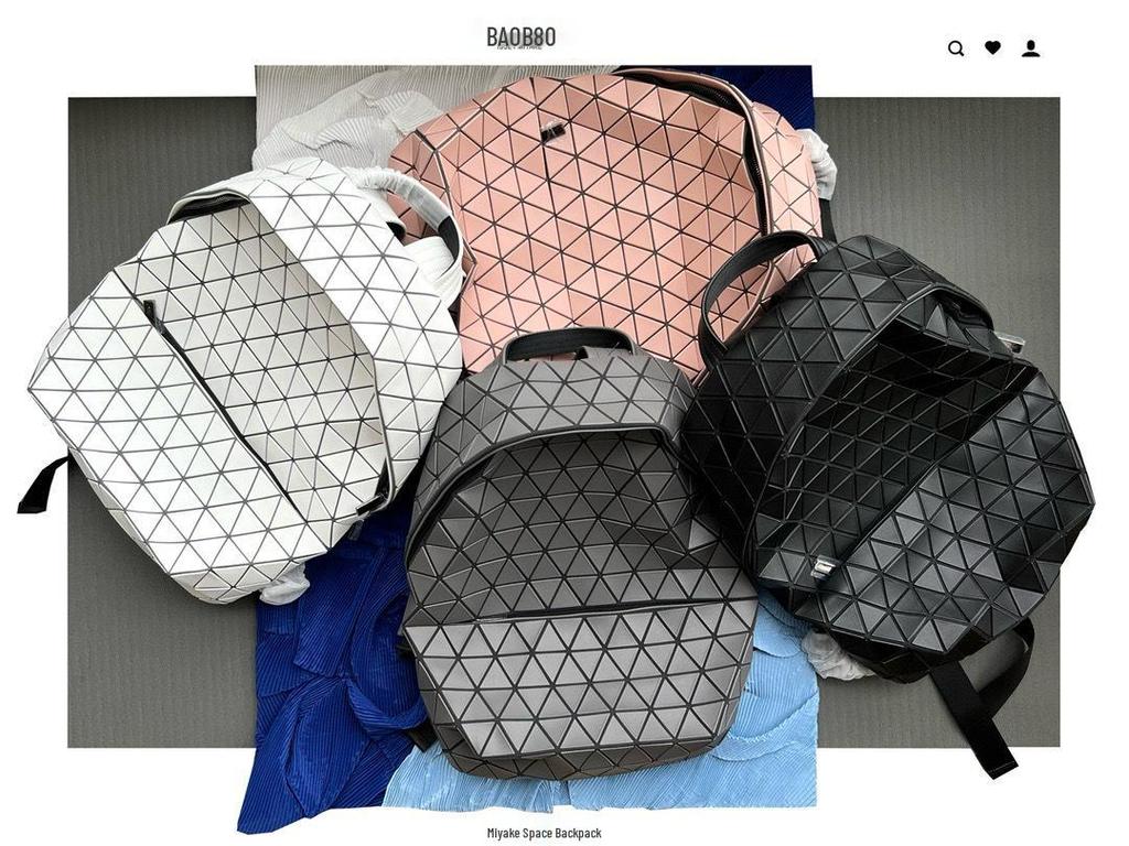 2024 Women's Geometric Rhombus Backpack: Large Capacity Frosted Space Schoolbag & Mountaineering Bag