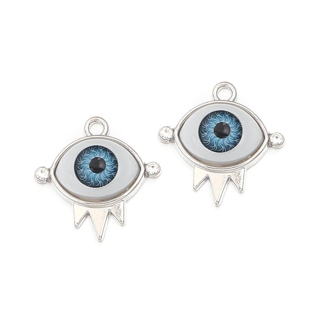 5 Stück/Los Legierung Böser Blick Anhänger Herz Stern Mond Auge Anhänger Für Schmuckherstellung DIY Halskettenanhänger Ohrringe Zubehör