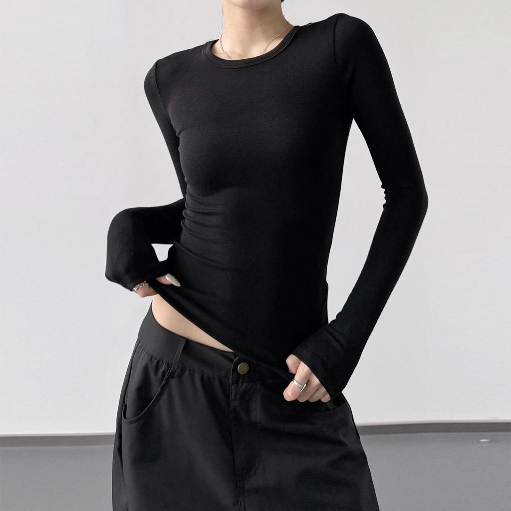 2025 Herbst Damen Retro Schlankmachendes Langarm-T-Shirt