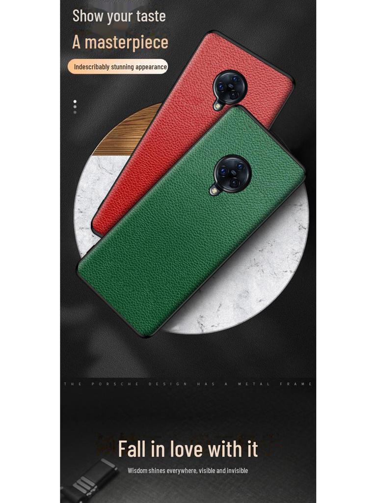 Echtes Leder Vivo Nex3/Nex3s Litschi-Muster Vollständige Abdeckung Hülle