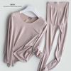 Ensemble de Sous-vêtements Thermiques en Soie et Duvet Sans Coutures pour Femmes - Costume Fin pour Automne/Hiver