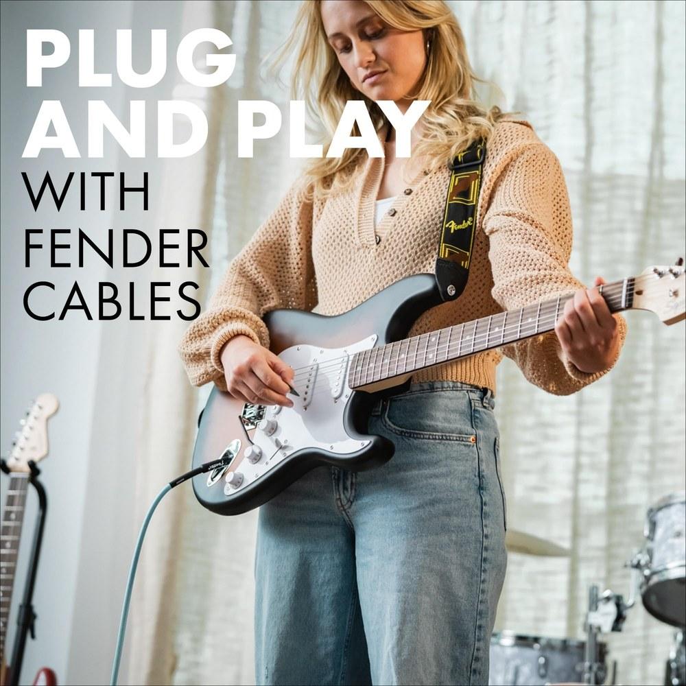 Fender Professional Series Tweed Instrument Cable 18 Feet Daphne Blue 0990815204 Straight/Straight