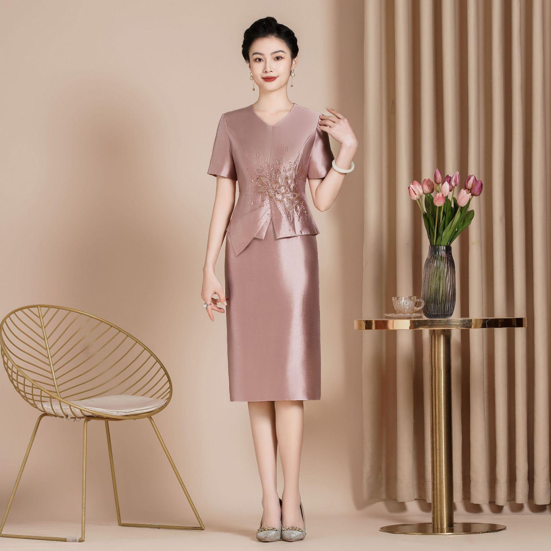 

Элегантное свадебное платье для мамы в западном стиле 2025 года — шикарный весенне-осенний банкетный наряд для радостной свекрови XL