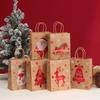 StoBag, Joyful Christmas Kraft Paper Reusable Bags, Party Decor, Packing Presents, Gifts, Candy,  Reindeer Pattern, Snowflake