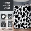 Cow Print Shower Curtain, Black & White Animal Design, Polyester Fabric With Hooks