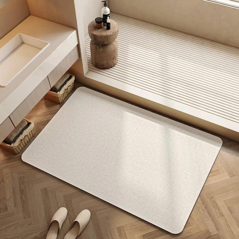 Diatom Mud Bath Mat Quick-Dry Water Absorbent Non-Slip Toilet Rug Bathroom Carpet Foot Mats Alfombra De Baño