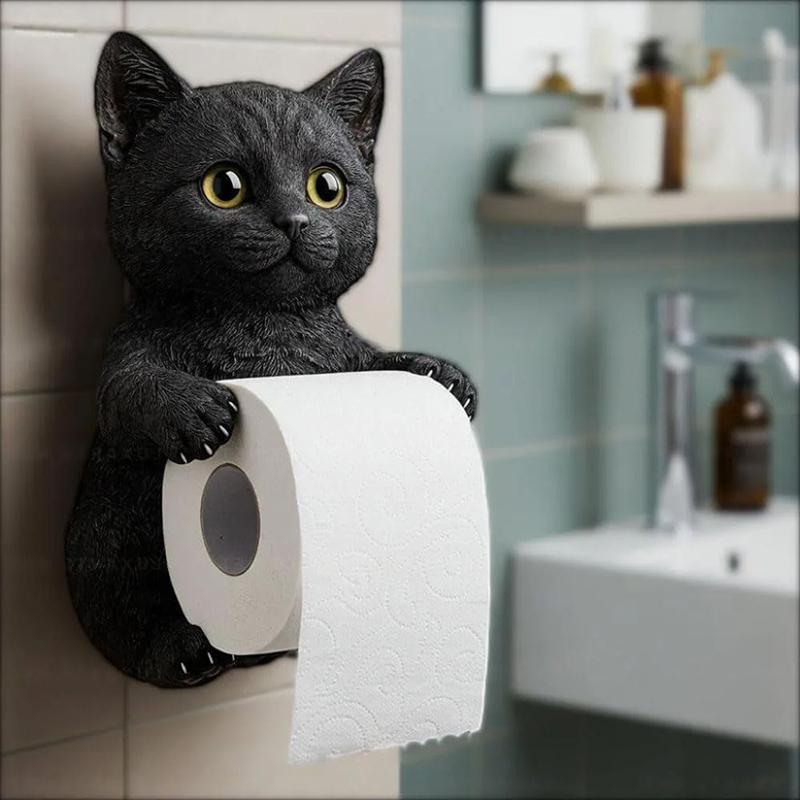 Dog Toilet Paper Holder Wall Mount Resin Shark Roll Paper Organizer Bathroom Kitchen Paper Towel Tissue Dispenser Decoration