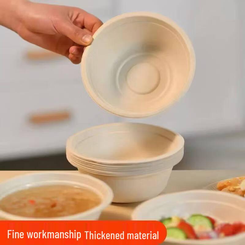 Kashicong Biodegradable Disposable Paper Bowls with Lids