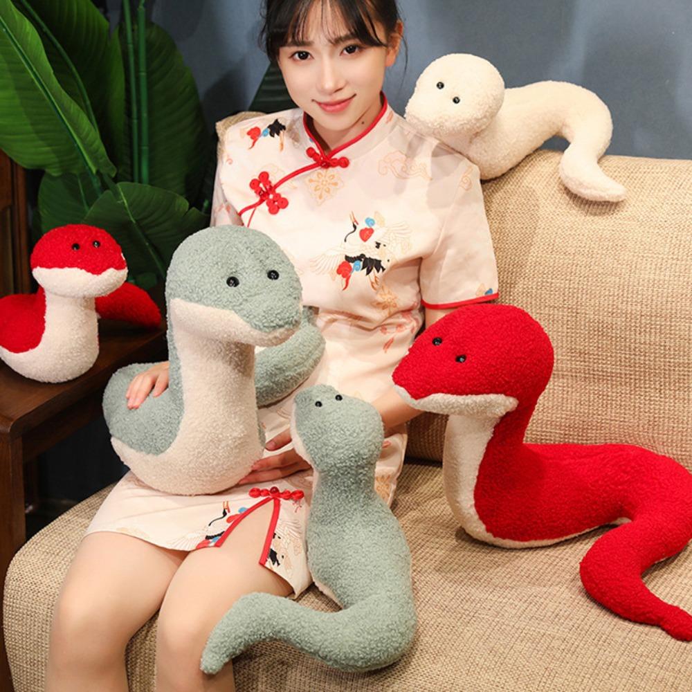 PP Cotton Snake Year Plush Toy Simulation Snake Doll Plushies Snake Year Mascot Toy Home Decor