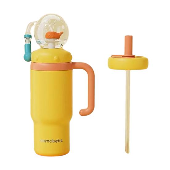 Velrybí fontánový kelímek 710ml Nerezový hrnek na pití se zábavným fontánovým efektem Nepropustný Kelímek se slámkou odolný proti rozlití pro děti dospělé