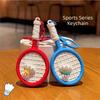 PVC Badminton Racket Keychain Cartoon Bag Pendant Funny Badminton Keyring  Couple's Gift