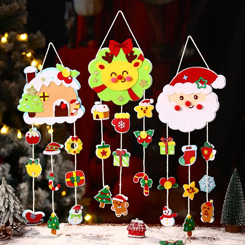 DIY Non-Woven Christmas Tree & Santa Ornaments Kit for Kids