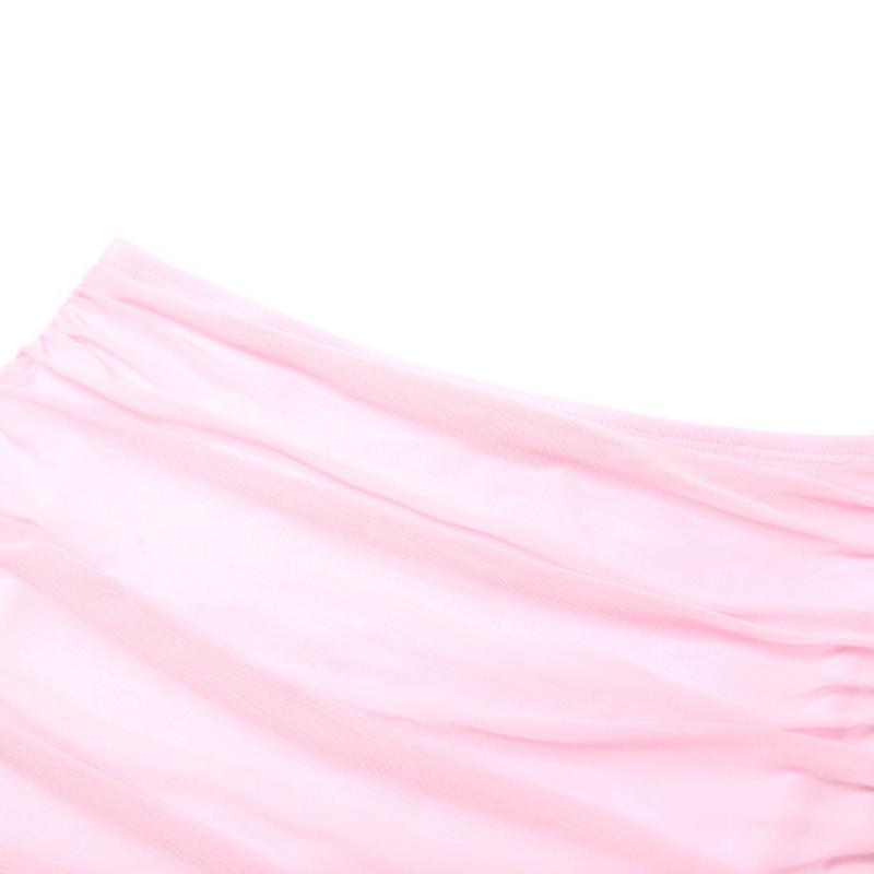 Mesh Folds Skirt 2 Piece Sets Women Summer Slim Backless Flower Patchwork Tube Tops Hot Girls Beach Sexy Bodycon High Waist Vacation Skirts Sets