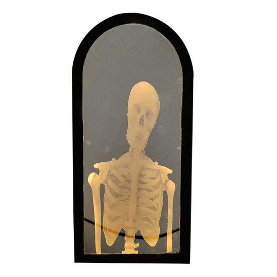 Yousheng Halloweenowe Lustro Ducha LED Nawiedzone Lustro z Hologramem Szkieletu na Halloweenowe Materiały Imprezowe Dekoracja Wewnętrzna Sypialni Kuchni