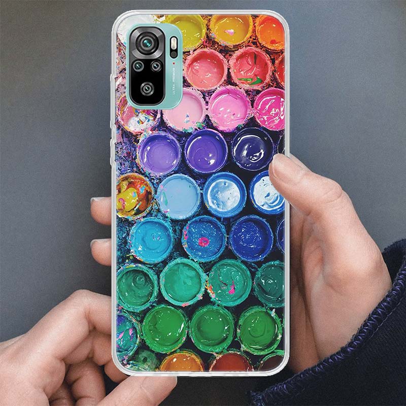 Watercolors Set Paint Palette Painting Box Phone Case For Xiaomi Redmi Note 14 13 12S 12 10 10S 11 Pro Plus 11S 11E 11T 9 9S Sof
