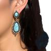 Bohemian-style turquoise-shaped drop earrings, exaggerated earrings for ladies, vintage-style earrings