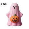 Exquisite Halloween Craftsmanship Statue Pumpkin Ghost Shape Figurine Pink Desktop Ornament Resin Handheld Tabletop Decoration Durable