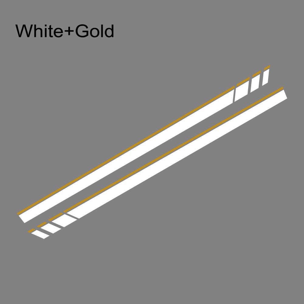 

2PCS Car Side Stickers For VW Volkswagen Polo 6R 6C 9N2 9J GTI Auto Modification PVC Racing Style Decals Car Tuning Accessories 170x8.4cm біле золото кольору