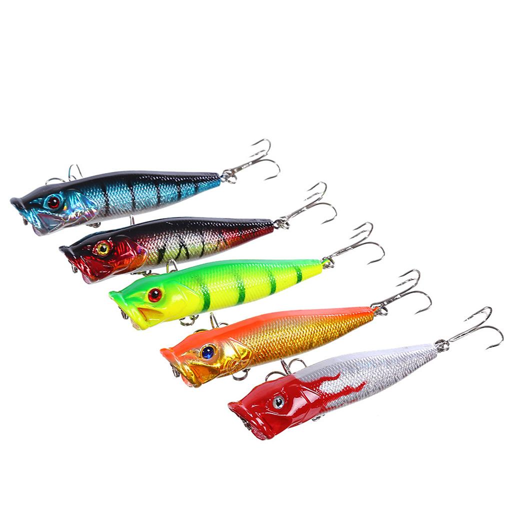 2x 5pcs Popper Fishing Accessories 3 Hard