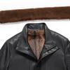 Echtes Leder Kleidung Herren Mantel Fleece-gefüttert Verdicktes Fell Integrierte Winter Revers Herren Pelz Kleid Jacke