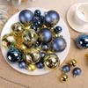44pcs Shatterproof Painted Christmas Balls Pendant Reusable Elegant Electroplated Hanging Balls Plastic Xmas Tree Pendants