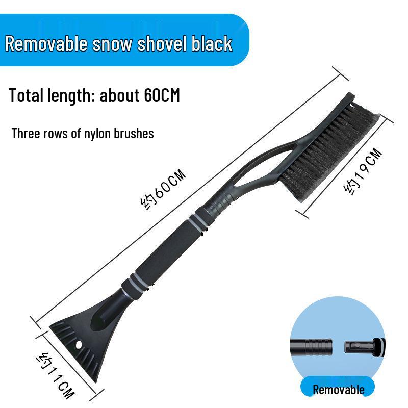 Three-in-One Car Snow Removal Kit: Snow Shovel, Sweeping Brush, Deicing & Ice Scraper.