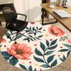 1 Stück runder Teppich mit Blumenmuster für das Büro, Indoor-Matte geeignet für Büro, unter Bürostühlen, Schlafzimmer, Wohnzimmer, Heimdekoration, Raumdeko