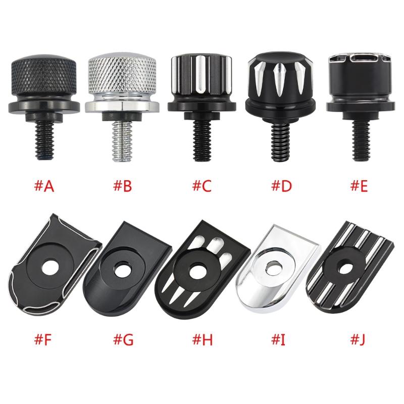 Seat Bolt Tab Screw Mount Knob Cover Metal Alloy Quick-Release Hardware Kit Black Knurled Billet Aluminum for 1996-2022