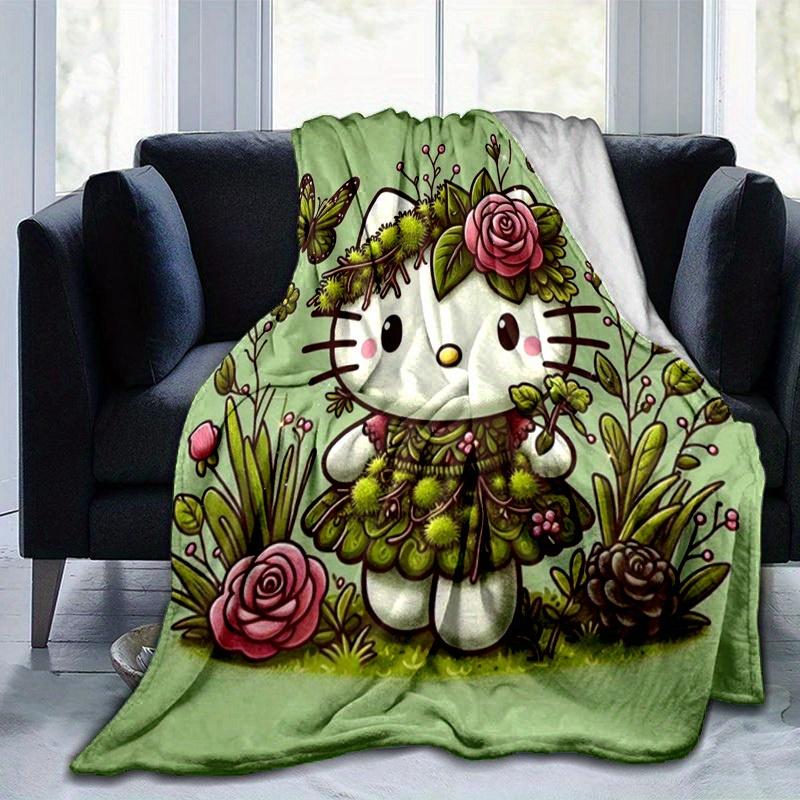

1pc. Hello Kitty Floral Garden Blanket - Perfect for Home, Office, or Outdoor Use - A Thoughtful G 100x150cm