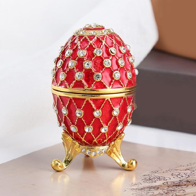 Ostereier Schmuckschatulle mit Klappdeckel Handbemaltes Ornament mit Funkelndem Kristall Handgefertigtes Büro Schreibtisch Accessoire