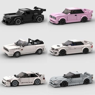 Vitesse Convertible MOC Voiture Super Course Véhicule Technique Modèle Brique de Construction Course Rallye Sport Brique Cadeau de Noël Jouet Ville