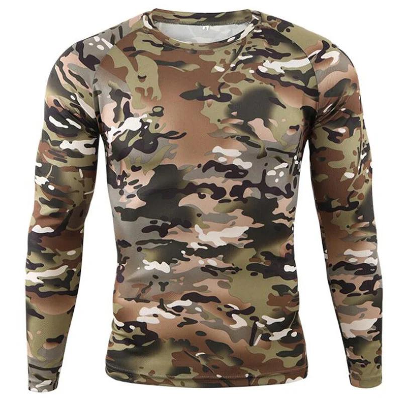 Mode Mångsidig Kamouflageprintad Topp Långärmad Casual Lös Bekväm Tröjor Långa Ärmar Herr