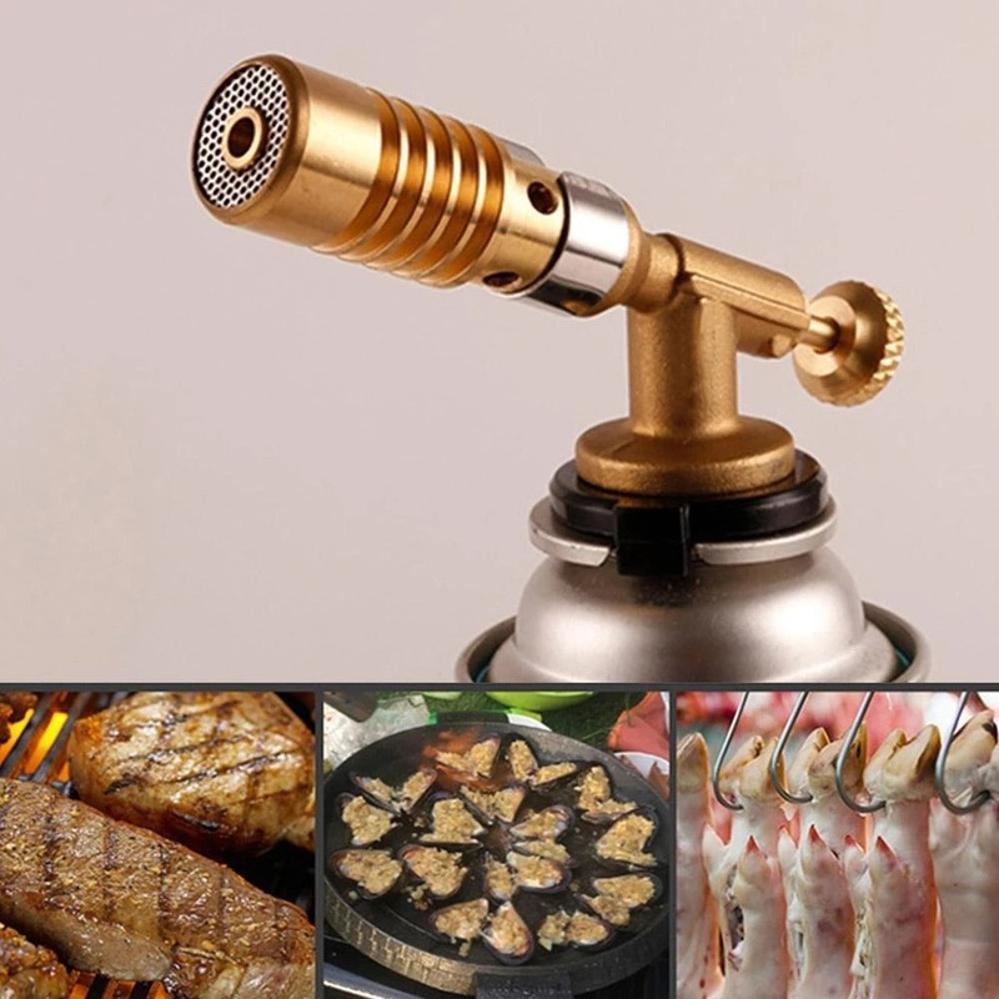 1 Pcs Flame Gas Torch Flame Gun Blowtorch Cooking Soldering Butane AutoIgnition Lighter Heating Camping