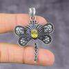 Citrine Gemstone Handmade 925 Sterling Silver Jewelry Pendant 2.21" K1M67