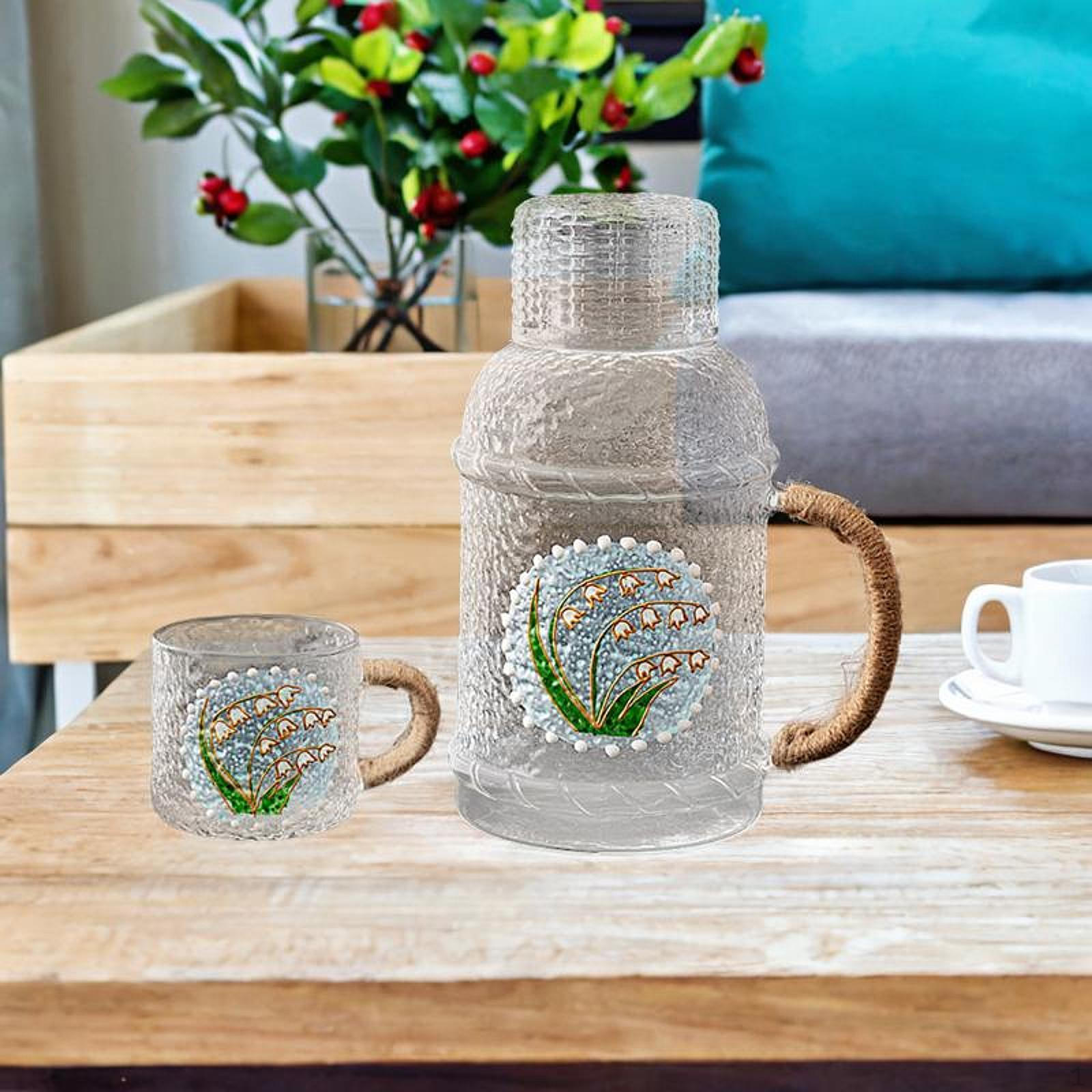 

Набор стеклянных кувшинов объемом 2 л для использования в холодильнике, многофункциональный кувшин для воды, кофе и лимонада lily of the valley