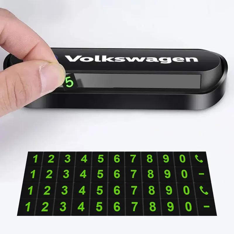 For Volkswagen 1Pcs Car Temporary Parking Card Plate Badge Car Styling For Volkswagen Golf Motion Touran Rline TDI R32 MK4 GTI J
