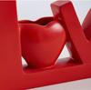 Handmade LOVE Shaped Resin Flower Vase: Festive Wedding Decoration