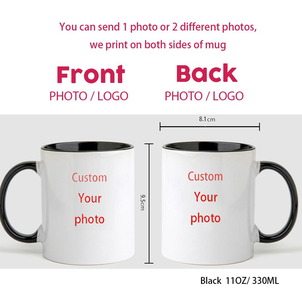 Personalised Your Photo Mug, Custom NAME IMAGE TEXT Cup,Customize Coffee Mugs, Tea Cups, Mothers Day, Wedding Gift 9 COLOURS