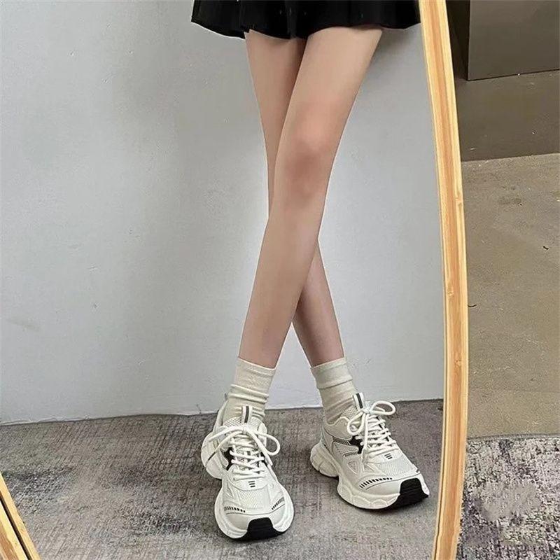 Daddy Shoes Women's Autumn Trendy Shoes Silver Versatile Thick-soled Dirt-resistant Sports Shoes