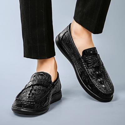 Crocodile Pattern Mens Loafers Men Fashion Shoes New Spring Comfy Men's Flats Comfy Moccasins Classic Leather Men Casual Shoes