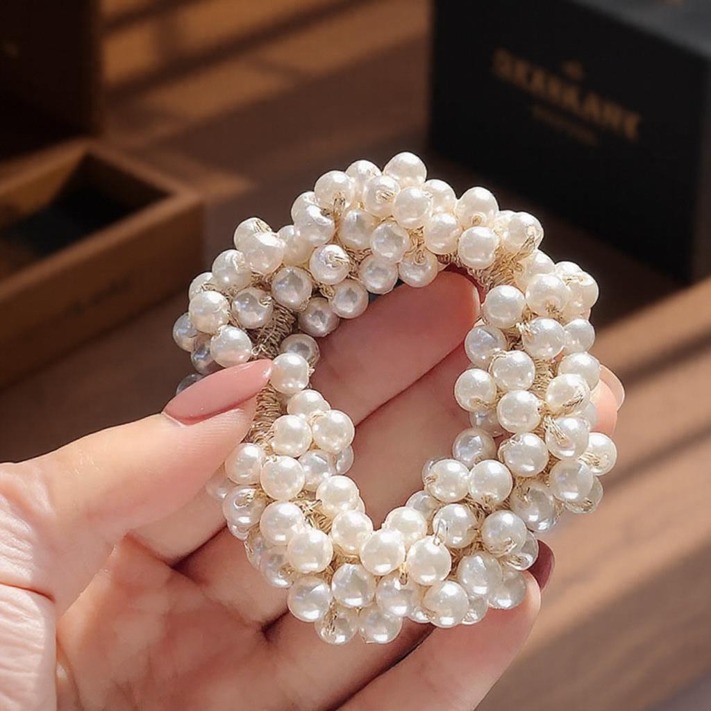 Elegant Pearl Hair Ties for Women Girls Simple Ponytail Headbands Elastic Hair Accessories Fashion Jewelry Hairband