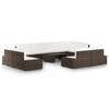 VidaXL Garden Lounge Set, 10 Pcs with Cushions Brown Wicker