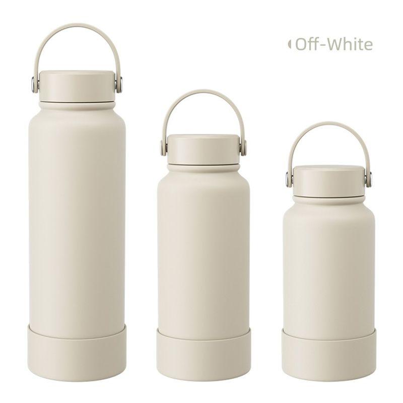 

Japanese Large-Capacity Thermos Cup with Engraved Stainless Steel, Portable Outdoor Sports Water Bottle 600ml White