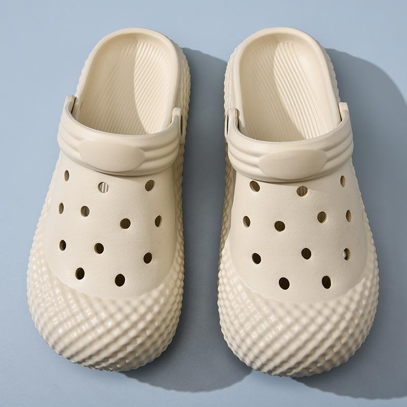 

Женские летние туфли с отверстиями, увеличивающие рост, нескользящие, с закрытым носком, на толстой подошве из ЭВА, дезодорирующие, дышащие, пляжные, износостойкие мужские шлепанцы 44-45 хаки