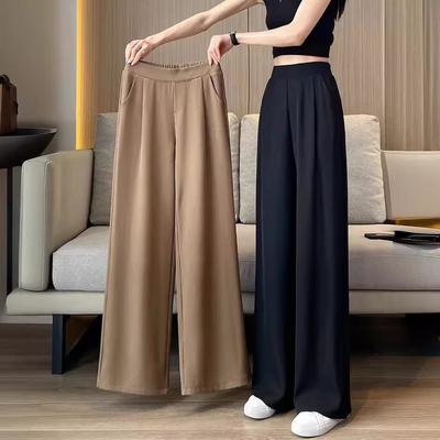 Anzughose Frühling und Herbst Hohe Taille Hängende Weitbeinige Hose Neu Sommer Dünn Lässig Schmale Version Gerade Damen