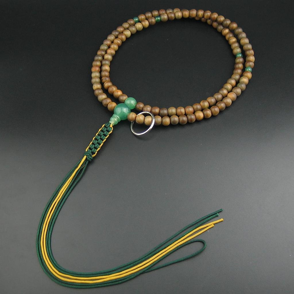 Myorenka Soto Zen Buddhist Prayer Beads for Men Formal Prayer Beads Green Sandalwood Tree of Life Indian Jade Tailored Shaku 2 Prayer Bag Included